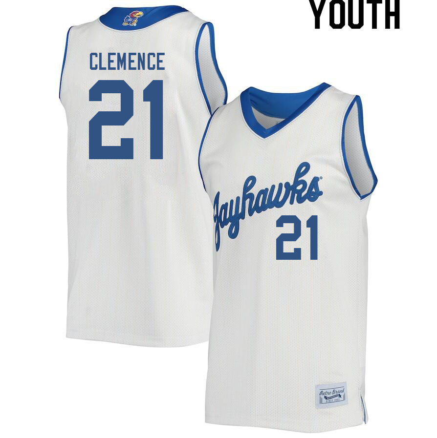 Youth #21 Zach Clemence Kansas Jayhawks College Basketball Jerseys Sale-Retro